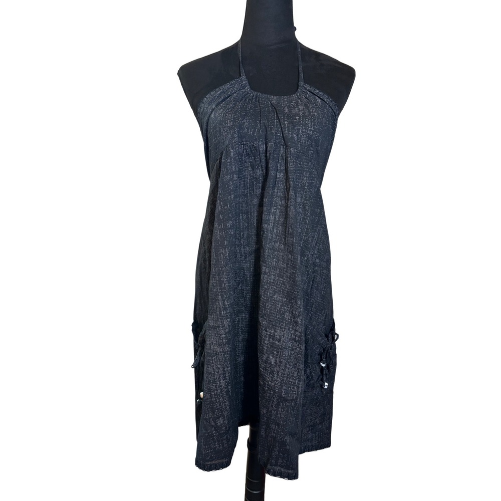 Loomstate ORGANIC Halter Dress Pockets Tie‎ Straps Casual Summer Dress